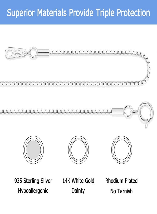 Gacimy Sterling Silver Chain Necklace for Women, 0.8mm Thin 925 Sterling Silver Box Chain for Women, 18" Length - Image 5